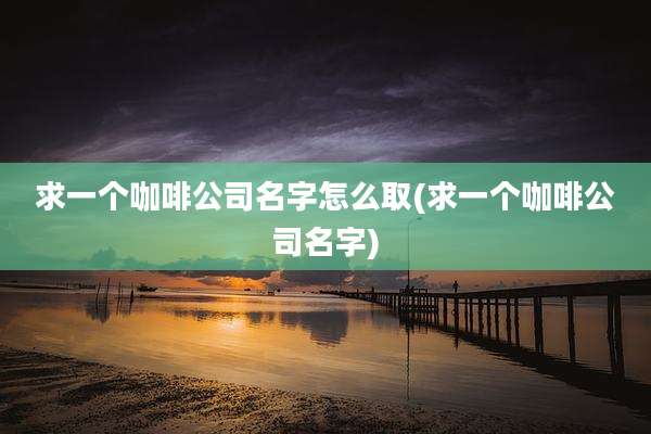 求一个咖啡公司名字怎么取(求一个咖啡公司名字)