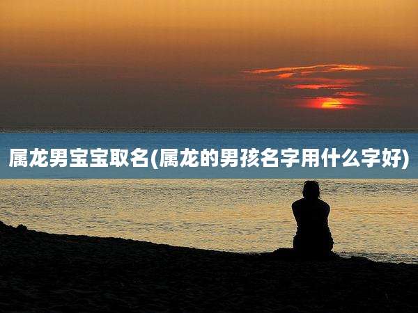 属龙男宝宝取名(属龙的男孩名字用什么字好)
