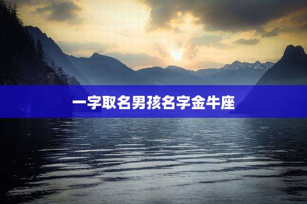 一字取名男孩名字金牛座