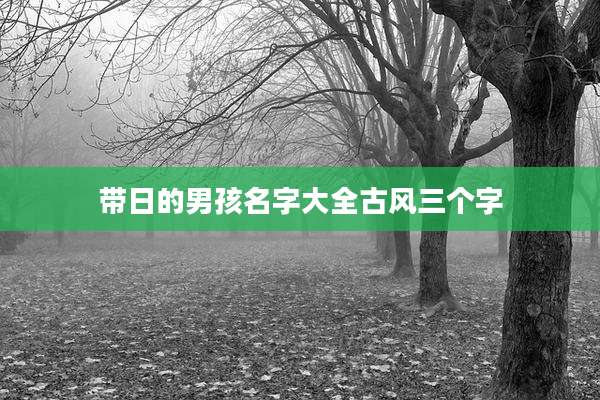 带日的男孩名字大全古风三个字