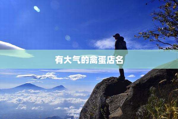 有大气的禽蛋店名