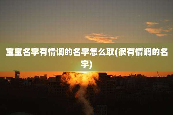宝宝名字有情调的名字怎么取(很有情调的名字)