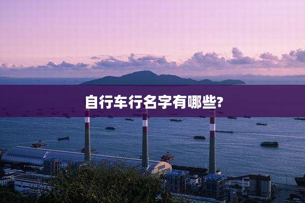 自行车行名字有哪些?