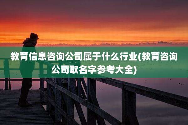 教育信息咨询公司属于什么行业(教育咨询公司取名字参考大全)