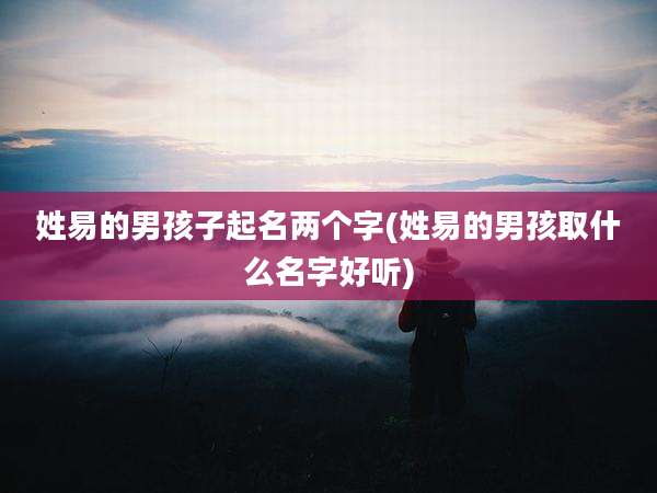 姓易的男孩子起名两个字(姓易的男孩取什么名字好听)