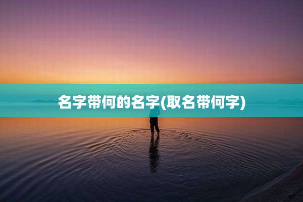 名字带何的名字(取名带何字)