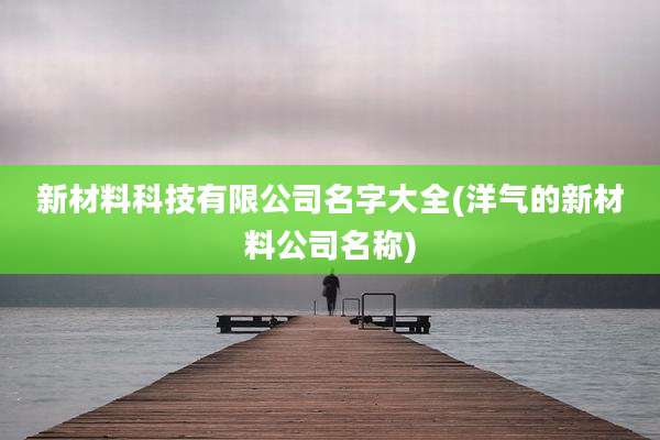 新材料科技有限公司名字大全(洋气的新材料公司名称)