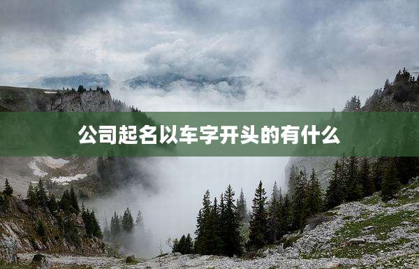 公司起名以车字开头的有什么