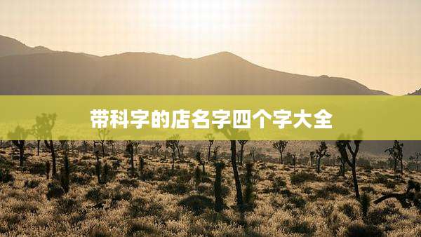 带科字的店名字四个字大全
