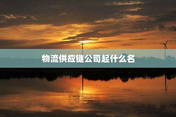 物流供应链公司起什么名