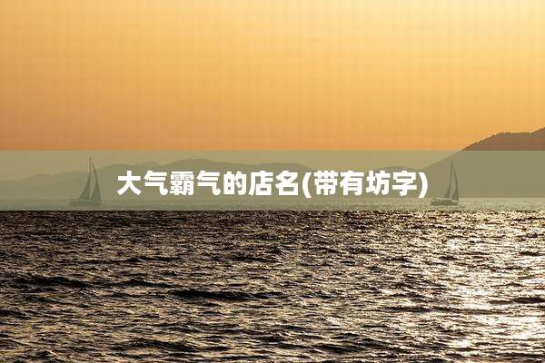 大气霸气的店名(带有坊字)
