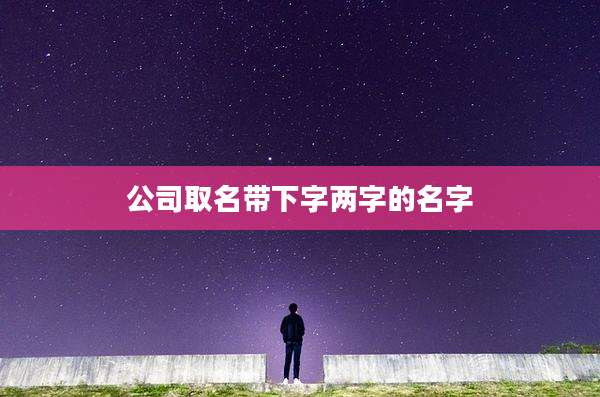 公司取名带下字两字的名字