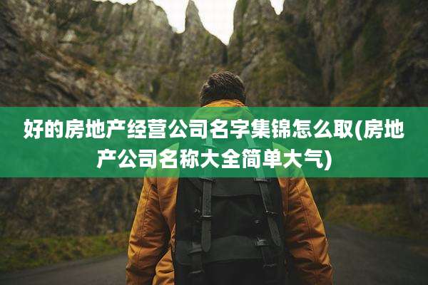 好的房地产经营公司名字集锦怎么取(房地产公司名称大全简单大气)