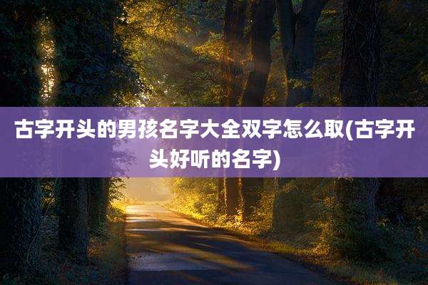 古字开头的男孩名字大全双字怎么取(古字开头好听的名字)