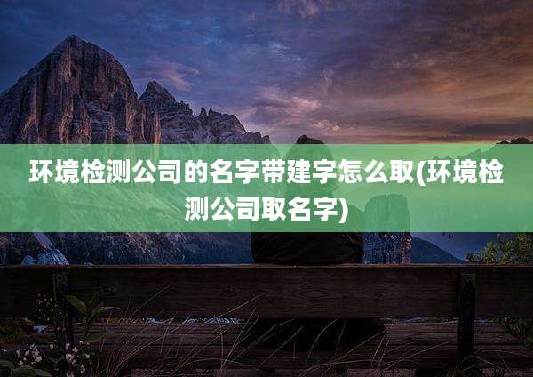 环境检测公司的名字带建字怎么取(环境检测公司取名字)