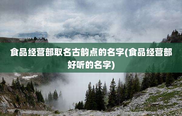 食品经营部取名古韵点的名字(食品经营部好听的名字)
