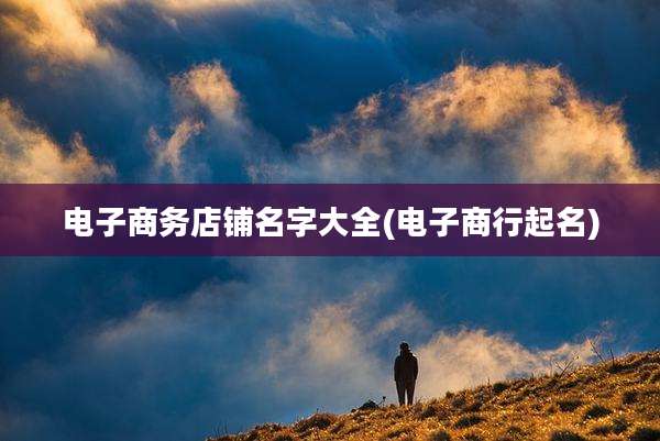 电子商务店铺名字大全(电子商行起名)