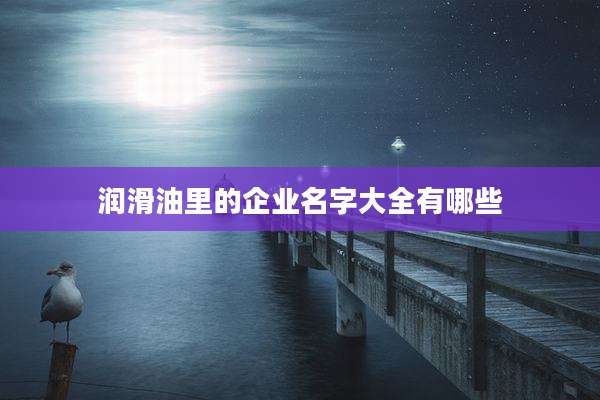 润滑油里的企业名字大全有哪些