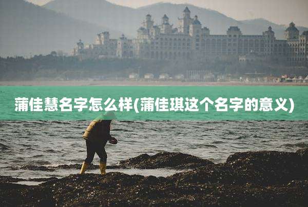 蒲佳慧名字怎么样(蒲佳琪这个名字的意义)