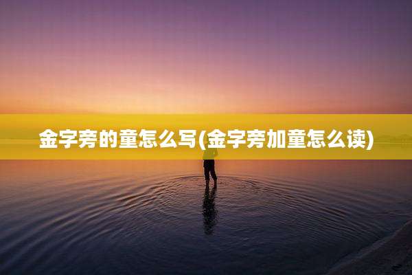 金字旁的童怎么写(金字旁加童怎么读)