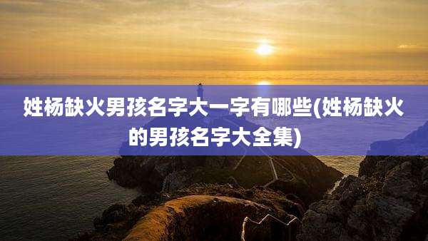 姓杨缺火男孩名字大一字有哪些(姓杨缺火的男孩名字大全集)