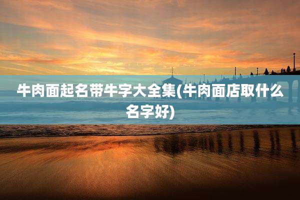 牛肉面起名带牛字大全集(牛肉面店取什么名字好)