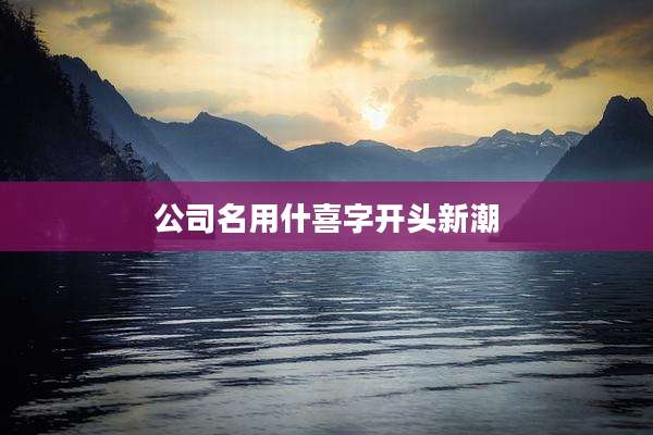 公司名用什喜字开头新潮