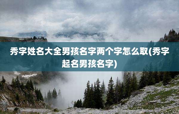 秀字姓名大全男孩名字两个字怎么取(秀字起名男孩名字)