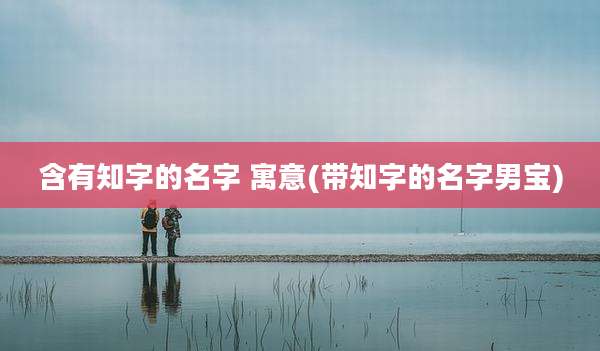 含有知字的名字 寓意(带知字的名字男宝)