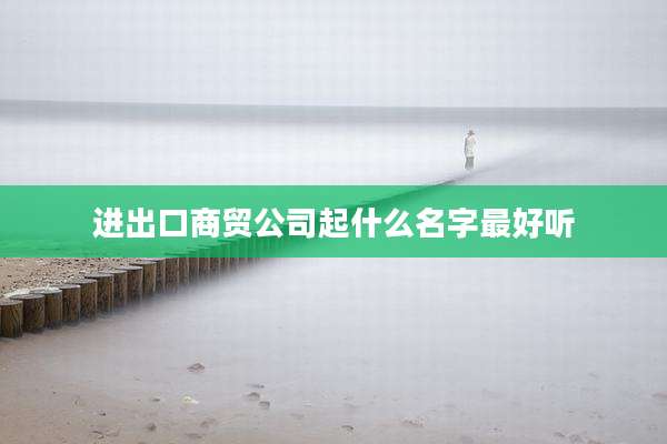 进出口商贸公司起什么名字最好听