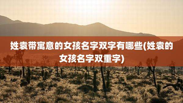 姓袁带寓意的女孩名字双字有哪些(姓袁的女孩名字双重字)