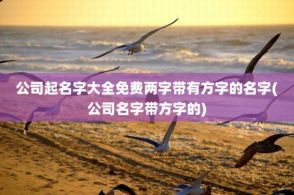 公司起名字大全免费两字带有方字的名字(公司名字带方字的)
