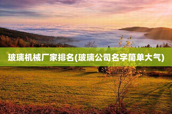 玻璃机械厂家排名(玻璃公司名字简单大气)