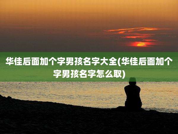 华佳后面加个字男孩名字大全(华佳后面加个字男孩名字怎么取)