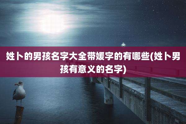 姓卜的男孩名字大全带媛字的有哪些(姓卜男孩有意义的名字)
