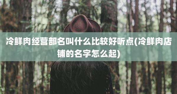 冷鲜肉经营部名叫什么比较好听点(冷鲜肉店铺的名字怎么起)