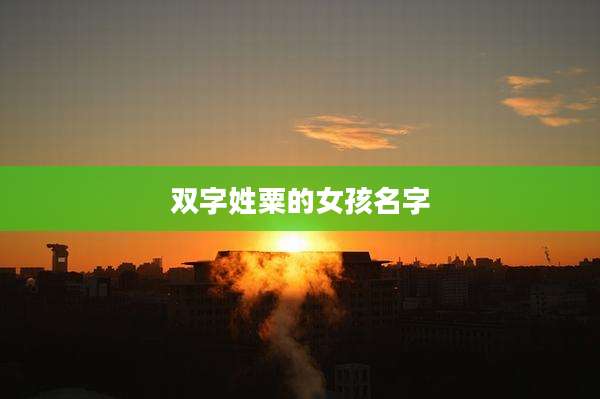 双字姓粟的女孩名字