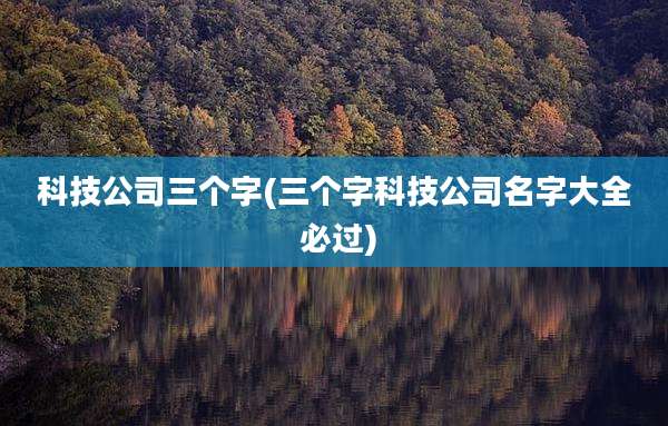 科技公司三个字(三个字科技公司名字大全 必过)