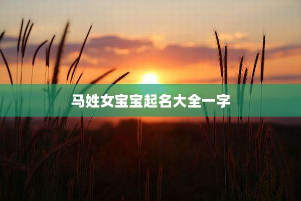 马姓女宝宝起名大全一字