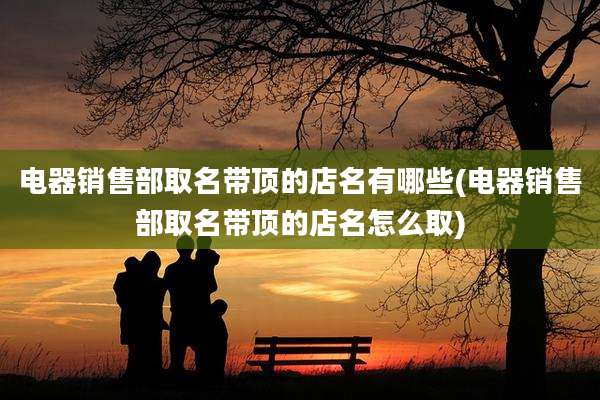 电器销售部取名带顶的店名有哪些(电器销售部取名带顶的店名怎么取)