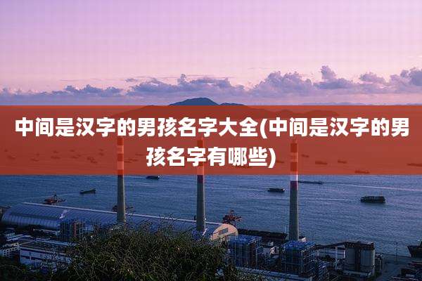 中间是汉字的男孩名字大全(中间是汉字的男孩名字有哪些)