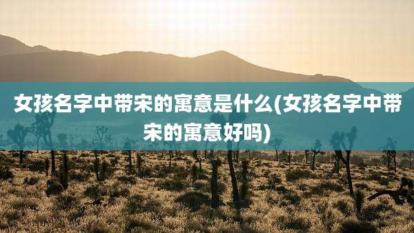 女孩名字中带宋的寓意是什么(女孩名字中带宋的寓意好吗)