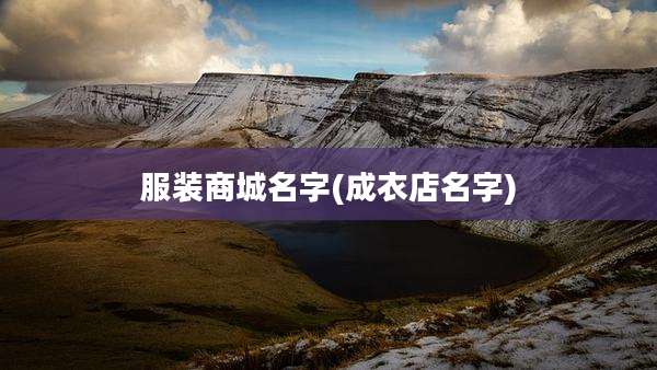 服装商城名字(成衣店名字)