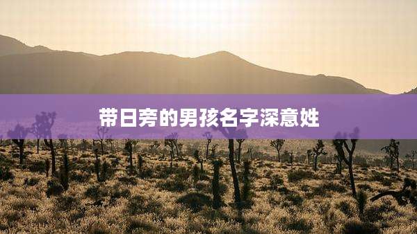 带日旁的男孩名字深意姓