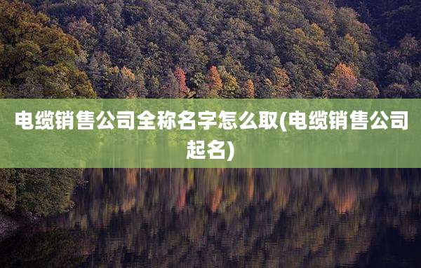 电缆销售公司全称名字怎么取(电缆销售公司起名)