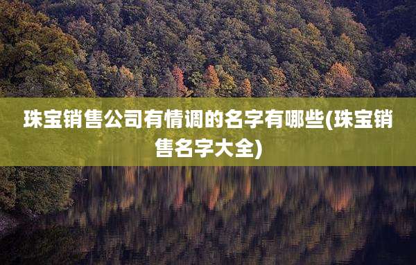 珠宝销售公司有情调的名字有哪些(珠宝销售名字大全)