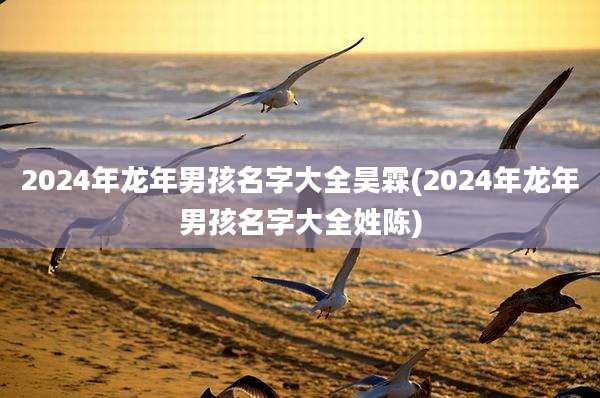 2024年龙年男孩名字大全昊霖(2024年龙年男孩名字大全姓陈)
