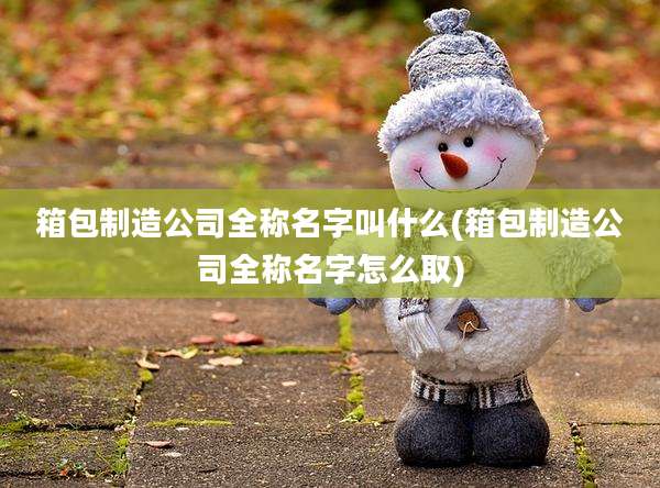 箱包制造公司全称名字叫什么(箱包制造公司全称名字怎么取)