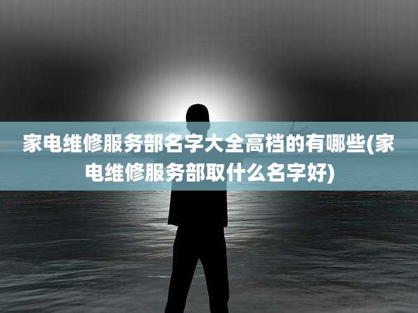 家电维修服务部名字大全高档的有哪些(家电维修服务部取什么名字好)