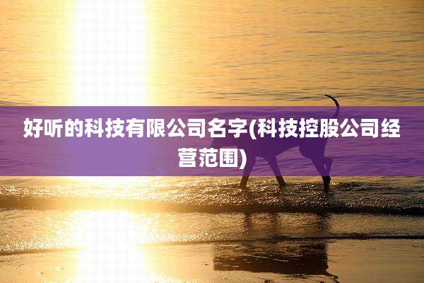好听的科技有限公司名字(科技控股公司经营范围)